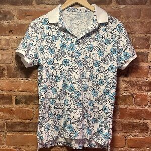 Floral Blue and White Men's Shirt